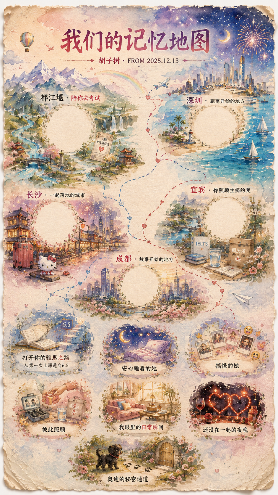成都、长沙、都江堰、深圳等记忆地图